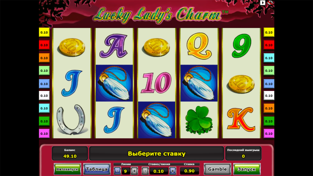 Игровой интерфейс Lucky Lady's Charm 2